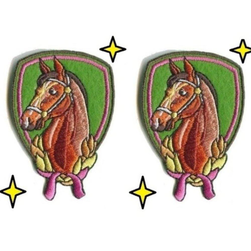IRON ON PATCHES EMBROIDERED BADGES HORSE PONY FARM